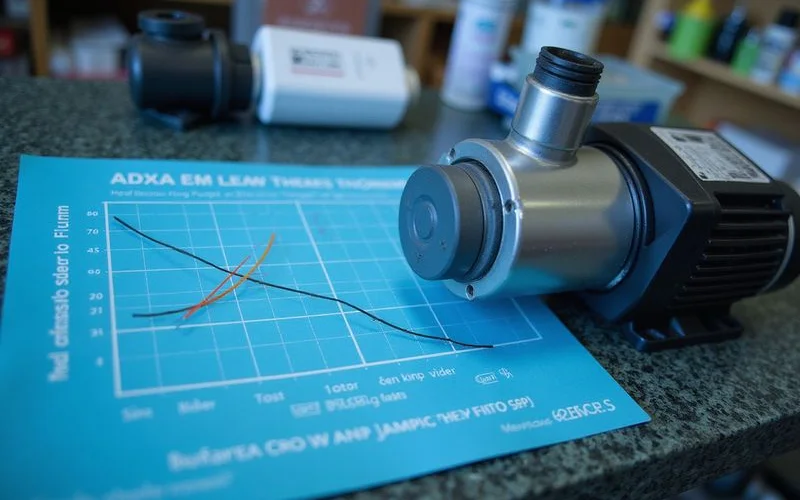 Head pressure vs flow rate graph for popular return pumps, brand colors