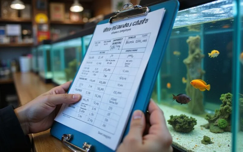 Parameter target chart for African cichlids vs community tank, brand colors